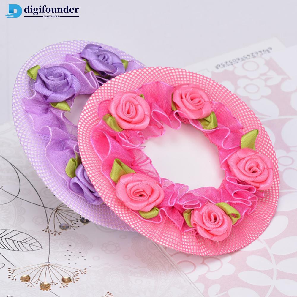 DIGIFOUNDER หญิงสาว Bun Cover Snood Hair Net Hair Nets Latin Ballet Dance โครเชต์ Snoods อุปกรณ์เสริ
