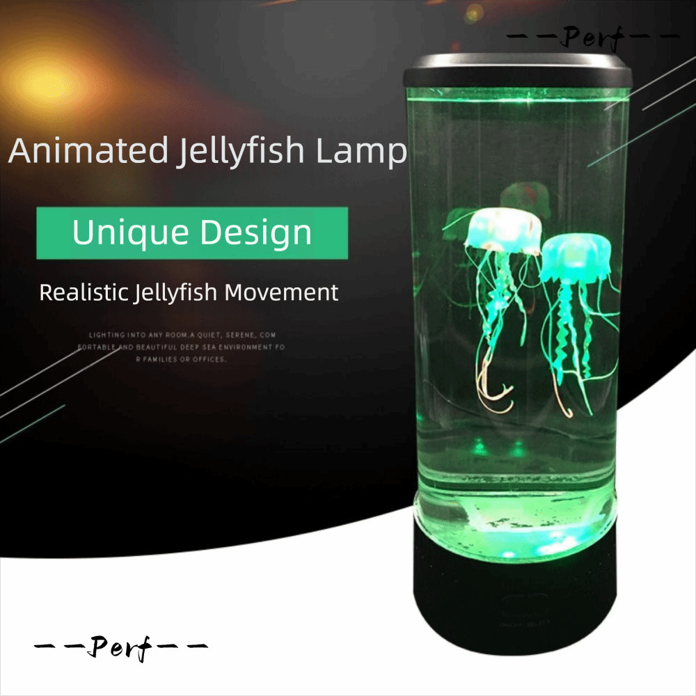 โคมไฟแมงกะพรุน แสง 7 สี สำหรับการตกแต่งเดสก์ท็อปและบรรยากาศห้องนอน USB ชาร์จได้ง่ายๆ