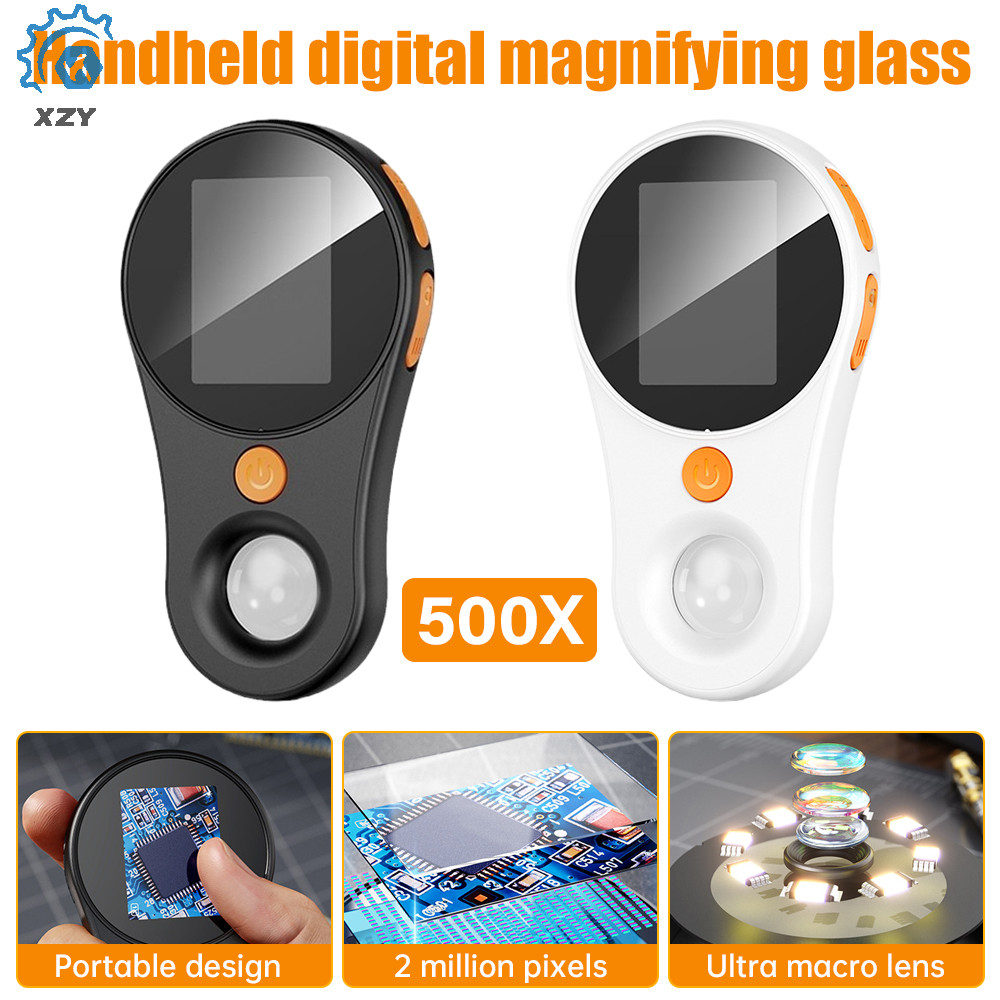 370 มือถือกล้องจุลทรรศน์ดิจิตอลแบบพกพา 500x กล้องจุลทรรศน์แว่นขยายคงที่แบบพกพา HD แว่นขยายอิเล็กทรอน