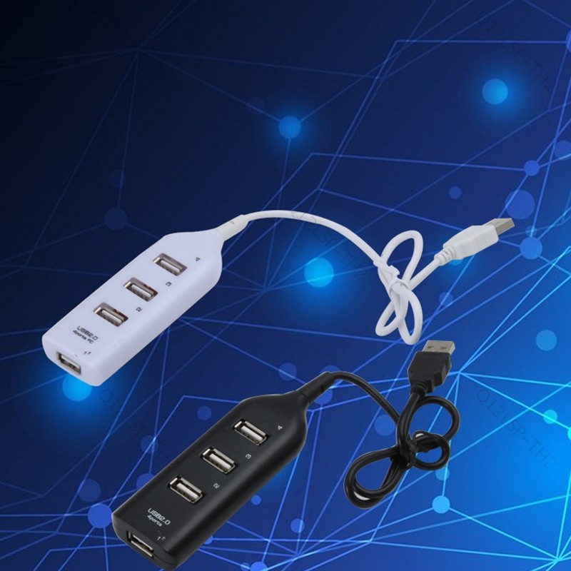 ความเร็วสูง Universal USB Hub 4 พอร์ต USB 2.0 Hub พร้อมสายเคเบิล Mini Hub Socket Pattern Splitter Ca