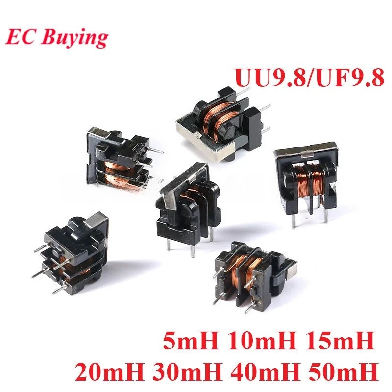 5pcs UU9.8 UF9.8 โหมดทั่วไป Choke Inductor 5mH 10mH 15mH 20mH 30mH 40mH 50mH สําหรับกรองเหนี่ยวนํา P