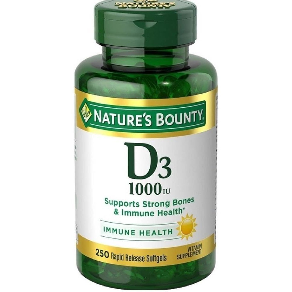 Natures Bounty Vitamin D3-1000 IU, Rapid Release Softgels 250 ea (พ คอเต่า 2 ฉคน)