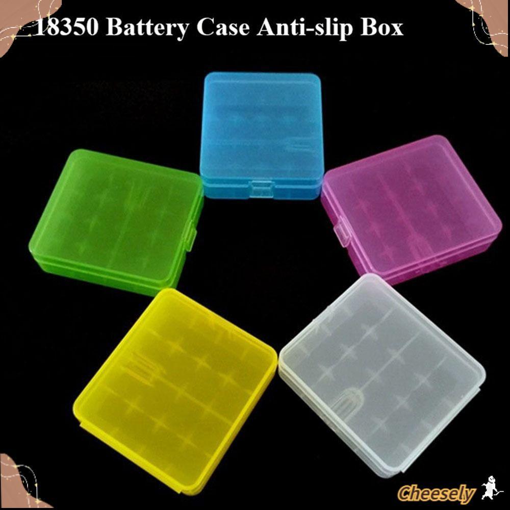 CHEESELY แบตเตอรี่ , 4 AA AA Coloful 18650 กล่องแบตเตอรี่พลาสติกกันลื่น 18350 ที่ใส่แบตเตอรี่