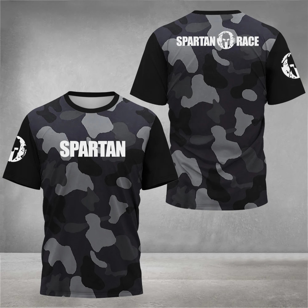 2025 ใหม่ Spartan Graphic 3D พิมพ์เสื้อยืดผู้ชาย GYM Fitness การบีบอัดแขนสั้นเสื้อยืด Breathable O-ค