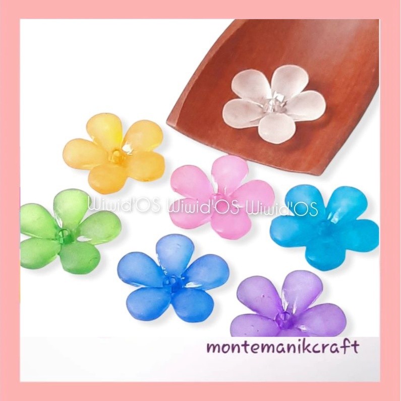 BEADS (6 ชิ้น) ดอกไม้ฝรั่งเศส BEADS 5 FINGERS 20 MM MONTANIK CRAFT