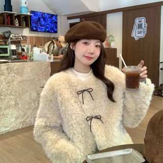 เสื้อขนสัตว์เทียมผู้หญิง สำหรับฤดูหนาว หนามาก สไตล์เรียบหรู