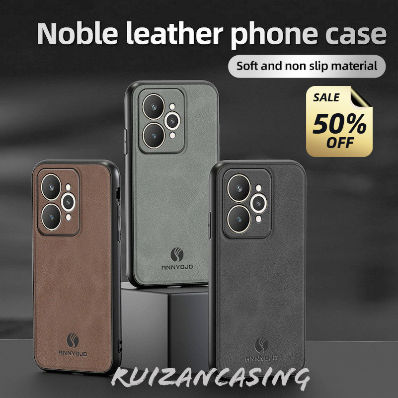 เคสโทรศัพท์สําหรับRealme 15 Pro 4G 5G 15Pro 15T 2025 ปลอกMatteหนังธรรมดาความเร็วในตัวโลหะที่ยึดรถฝาค