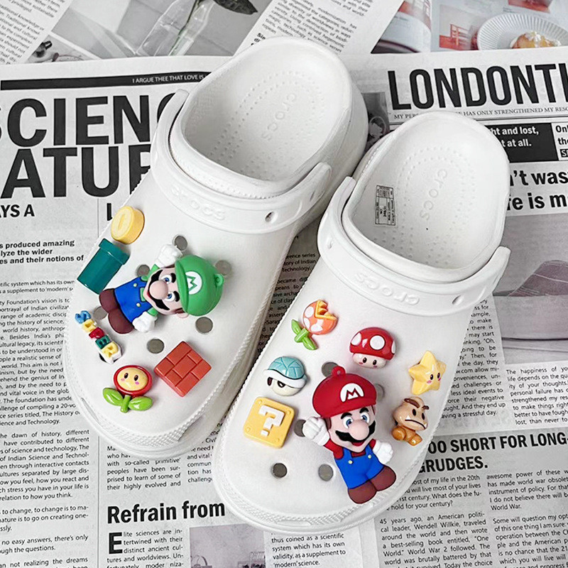จิ๊บบิทมาริโอสามมิติ จิ๊บบิทการ์ตูนPVC ติดรองเท้าCrocs แบบDIY JKGT