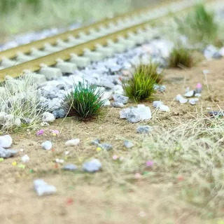 AURO 120PCS หญ้า Tufts, หลากสี 8 มม.ความสูง Miniature ดอกไม้หญ้ารุ่น, Mini การสร้างแบบจําลองวัสดุ Miniature พืช Self-Adhesive ดอกไม้ประดิษฐ์คลัสเตอร์ของเล่น