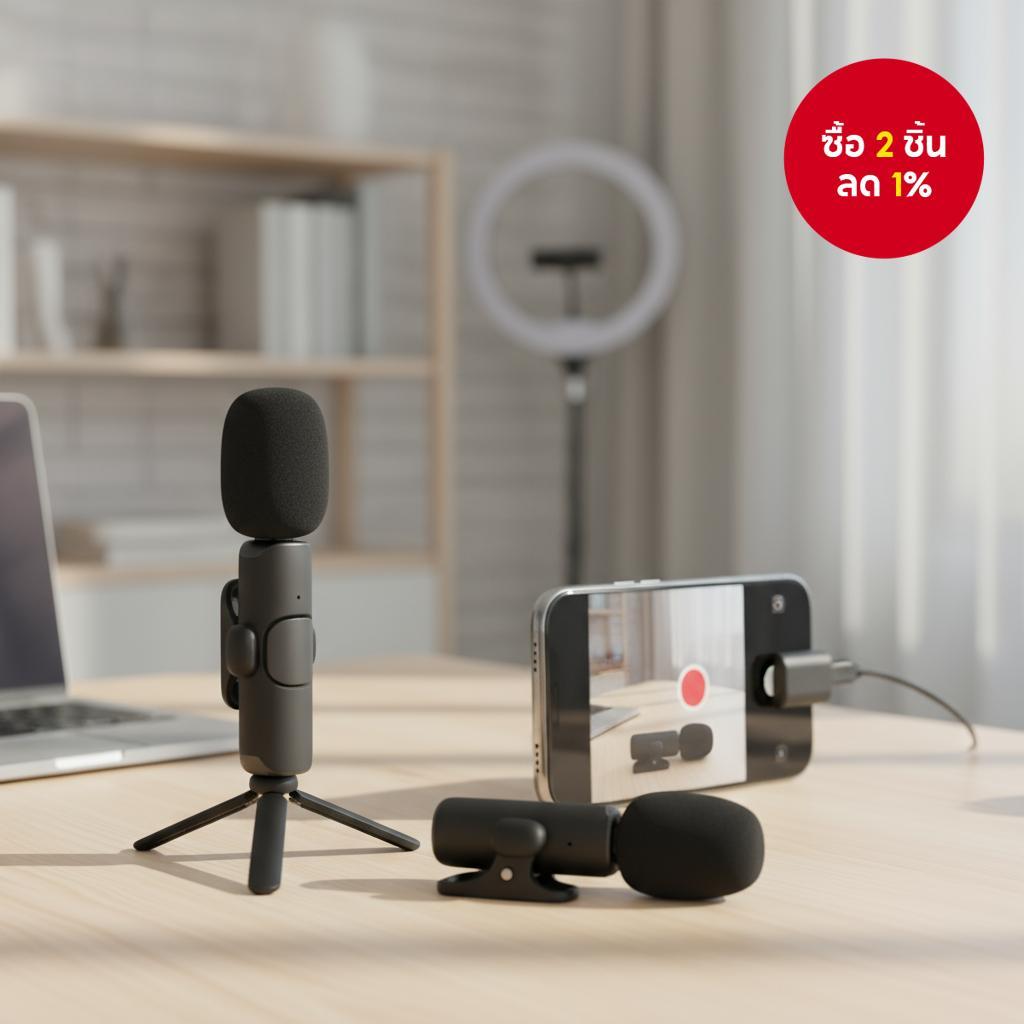 ไมค์ไร้สาย K9 สําหรับแอนดรอยด์ แล็ปท็อป กล้อง และการไลฟ์สด