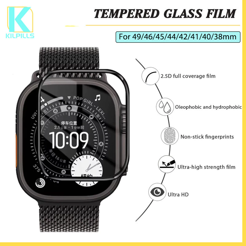 ฟิล์มกระจกนิรภัย ฟิล์มป้องกันหน้าจอ for IWatch Apple Watch Ultra/SE 3 2 Series 11 10 9 8 7 6 49 46 45 41 44 40 42 38 มม