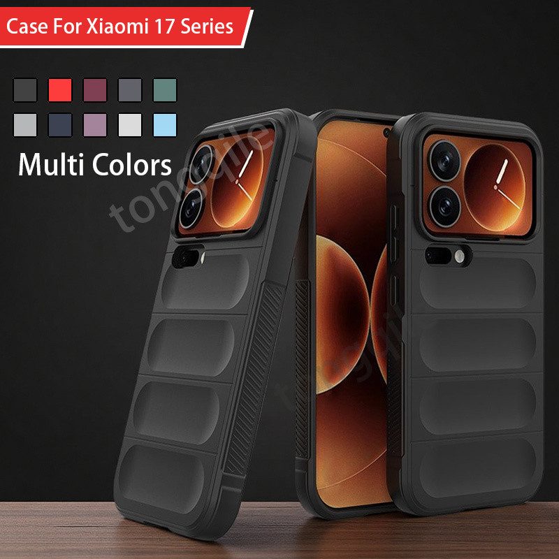 เคสกันกระแทกสําหรับ Xiaomi 17 Pro Max Xiaomi17 17Pro Mi 5G 2025 ซิลิโคนยืดหยุ่นนุ่ม TPU กันชนฝาครอบโทรศัพท์กลับปลอกเกราะ Anti Drop กล้องป้องกัน