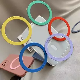 เอ็มแอนด์เค | แผ่นแม่เหล็กซิลิโคนเหลวบางเฉียบ MagSafe อุปกรณ์เสริมแม่เหล็กชาร์จไร้สาย Universal Easy-to-Stick