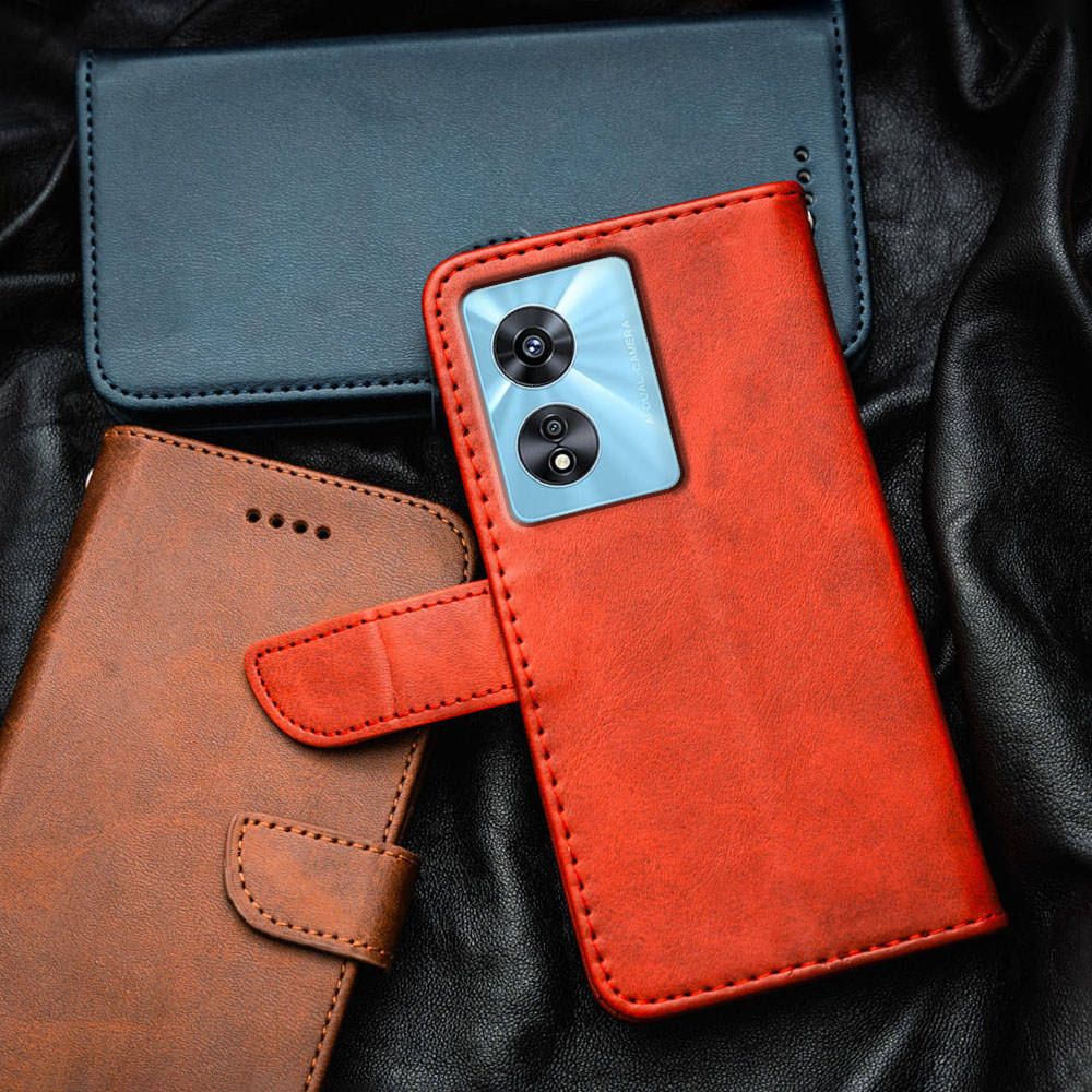 สําหรับOppo A97 5Gพรีเมี่ยมหรูหราหนังแท้Flip-Topเคสโทรศัพท์กระเป๋าสตางค์ในตัวผู้ถือบัตรKickstandกันก