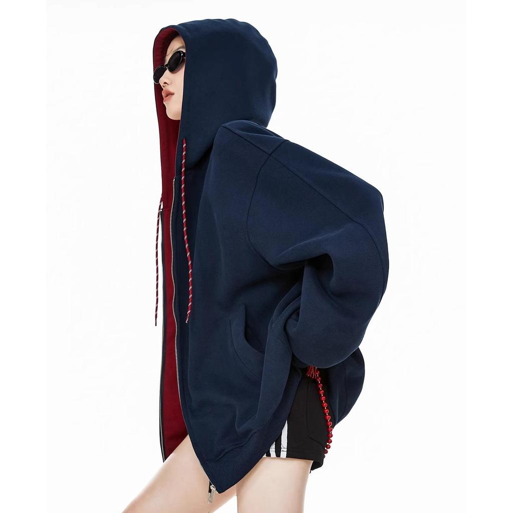 เสื้อกันหนาวมีฮู้ด SUIKONE ซุยโคเนะ สำหรับผู้ชาย สไตล์อเมริกันสมัยใหม่ - รูปที่ 2