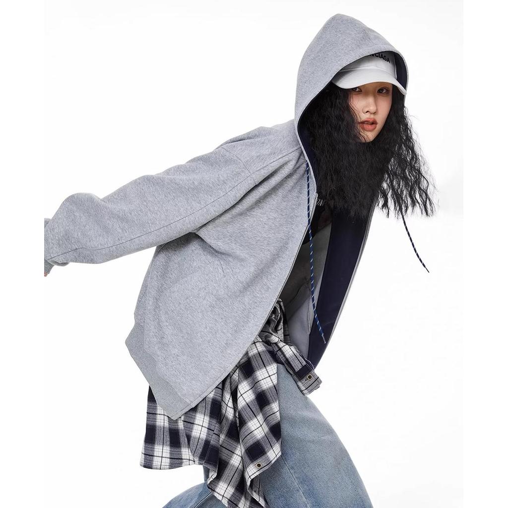 เสื้อกันหนาวมีฮู้ด SUIKONE ซุยโคเนะ สำหรับผู้ชาย สไตล์อเมริกันสมัยใหม่ - รูปที่ 3