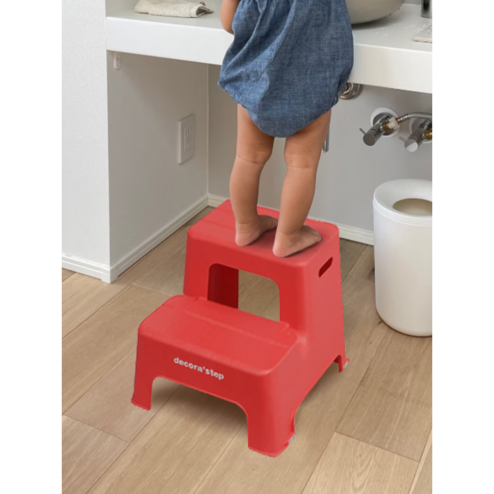 SANKA Made เด็ก Stepping สตูลอ่างล้างหน้า Double-Layer High-Stepping สตูลในครัวเรือนพลาสติก Anti-Sli