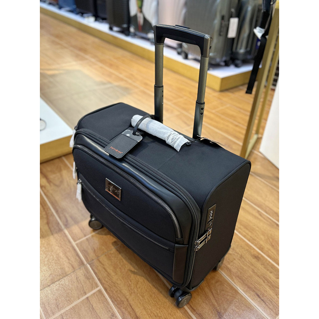 Samsonite samsonite Boarding กรณีป้ายสีดํา High-End ธุรกิจกระเป๋าเดินทาง Ballistic ไนลอนรถเข็นของแท้