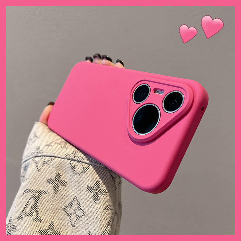 MAWAR MERAH MAI Shui Yi สําหรับ Huawei Pura80pro เคสโทรศัพท์ Sensitive สีแดงบริสุทธิ์ rose ผิวซิลิโค