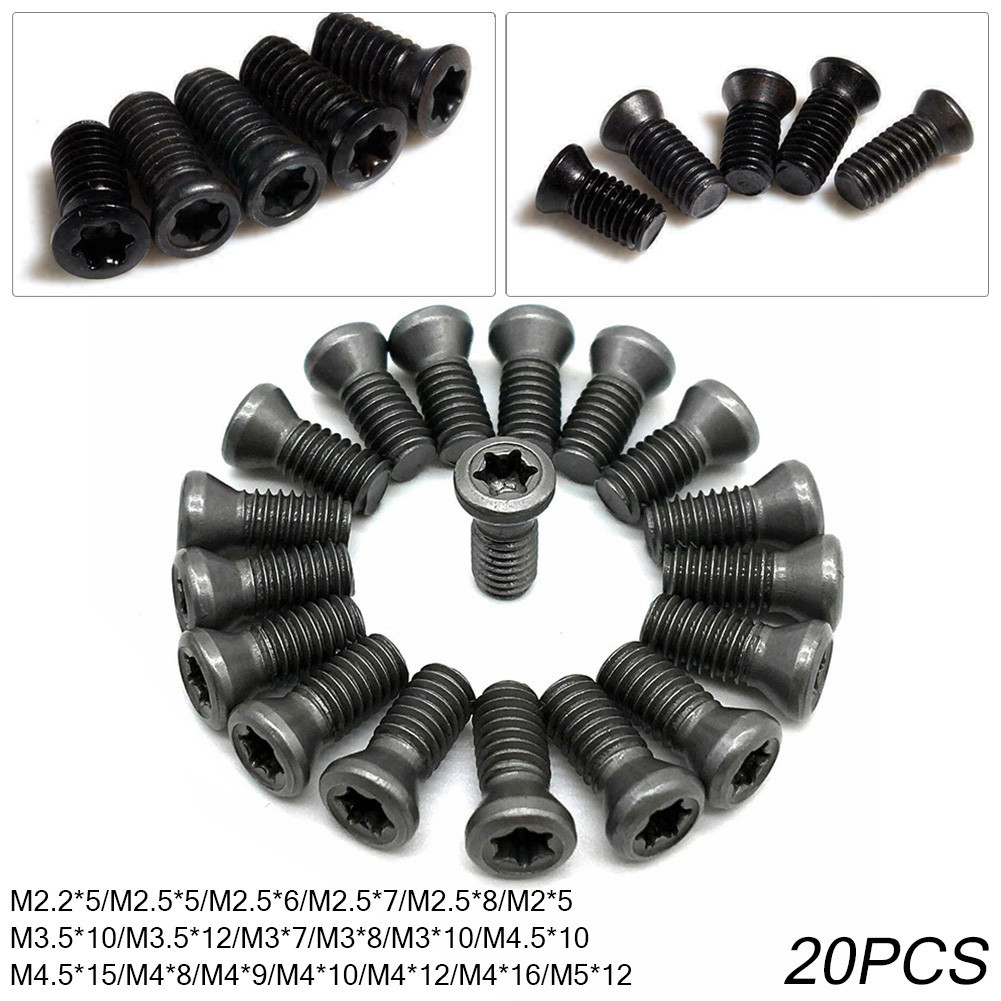 [ในสต็อก] 20x M2 M2.5 M3 M3.5 M5 Torx สกรูสําหรับเปลี่ยนใบมีดคาร์ไบด์เครื่องกลึง CNC เครื่องมือ