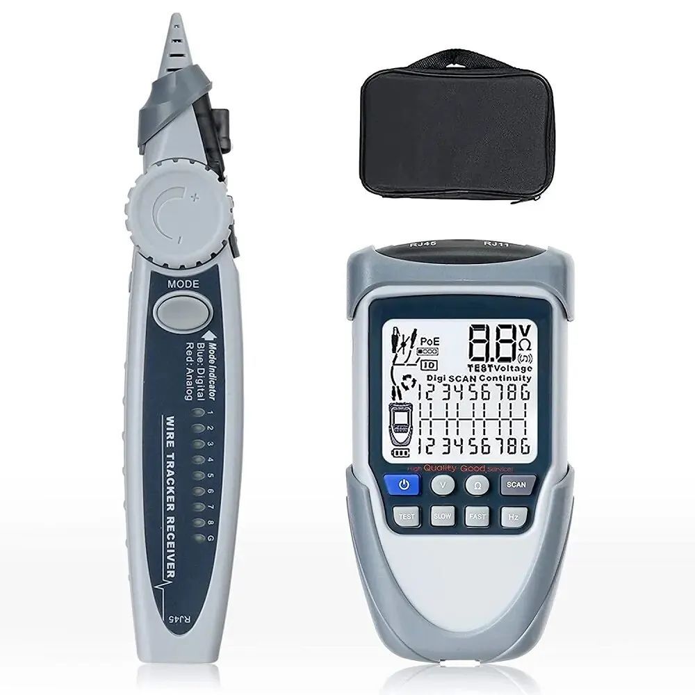 TOOLTOP เครื่องทดสอบสายเคเบิลเครือข่าย LAN Line Finder PoE Test Digitalized Cable Tracing Breakpoint