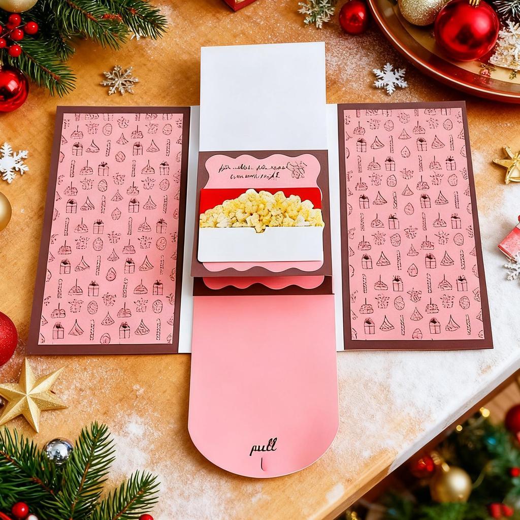 Handmade น้ําตกคริสต์มาส Giftcard หนังสือ DIY Surprise เงินการ์ดตู้หนังสือซองจดหมายเงินสดหนังสือเล่ม