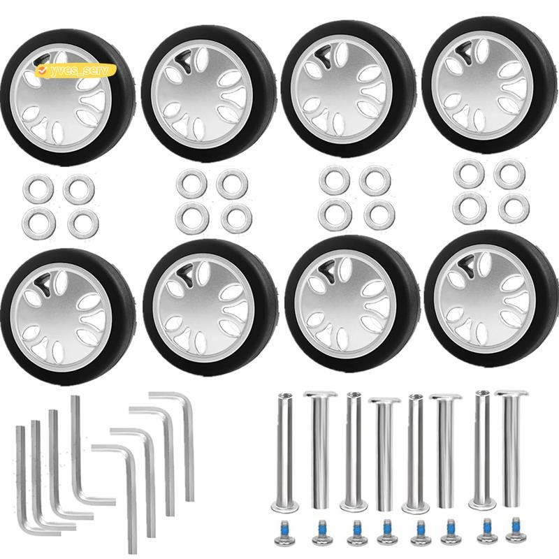 yves_service8pcs กระเป๋าเดินทางล้อชุดเปลี่ยน,Dia 2in/50 มม.หนา 0.47in/12 มม.ยาง Mute Caster เปลี่ยนก