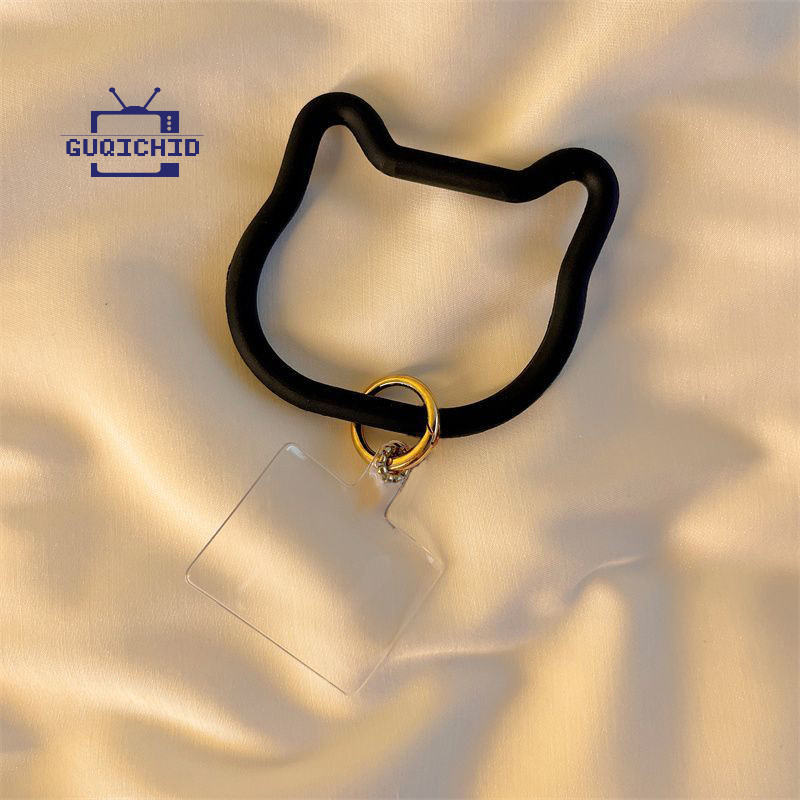 [guq]เคสโทรศัพท์ป้องกันการสูญหายแบบสร้างสรรค์สำหรับกีฬากลางแจ้งพร้อมจี้รูปความรักแบบใสพร้อมพวงกุญแจ