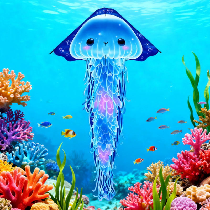 ว่า วแมงกะพรุน แมงกะพรุนสี   แมงกะพรุน   ว่า ว   ของเล่นกลางแจ้ง   ของเล่นเด็ก และกิจกรรมกลางแจ้ง  สําหรับเด็ก ของเล่น - รูปที่ 4