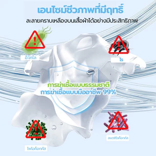 【ซื้อ 1 แถม1】ขจัดคราบเหลือง ปนเปื้อน ผงซักฟอก ผงขจัดคราบบนผ้า ฆ่าเชื้อ99.9% ผงซักผ้าขาว น้ำยาฟอกผ้าขาว ขจัดคราบเสื้อผ้า