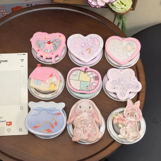 น่ารักการ์ตูนกระต่าย,ดอกไม้,ตะกร้าดอกไม้วงเล็บแม่เหล็กเหมาะสําหรับโทรศัพท์มือถือ แม็กเซฟ การดูดซับที่แข็งแกร่งสก์ท็อปขี้เกียจหด