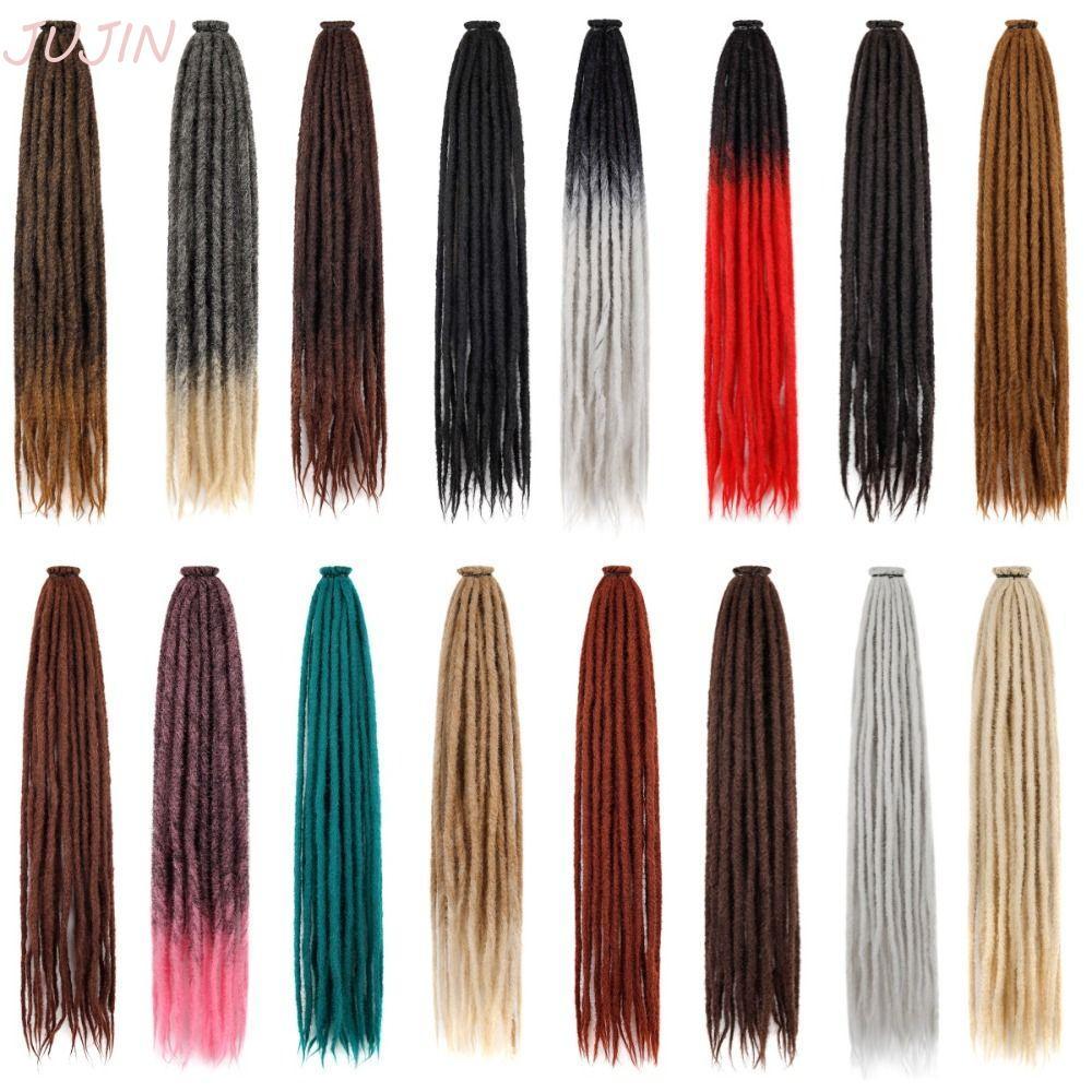 JUJIN 10 Strands Hippie Dreads, Natural Reggae สไตล์สังเคราะห์ Dreadlock Extension, Fluffy Ombre สียาว 36 นิ้วโครเชต์ Braids ผมอเมริกัน