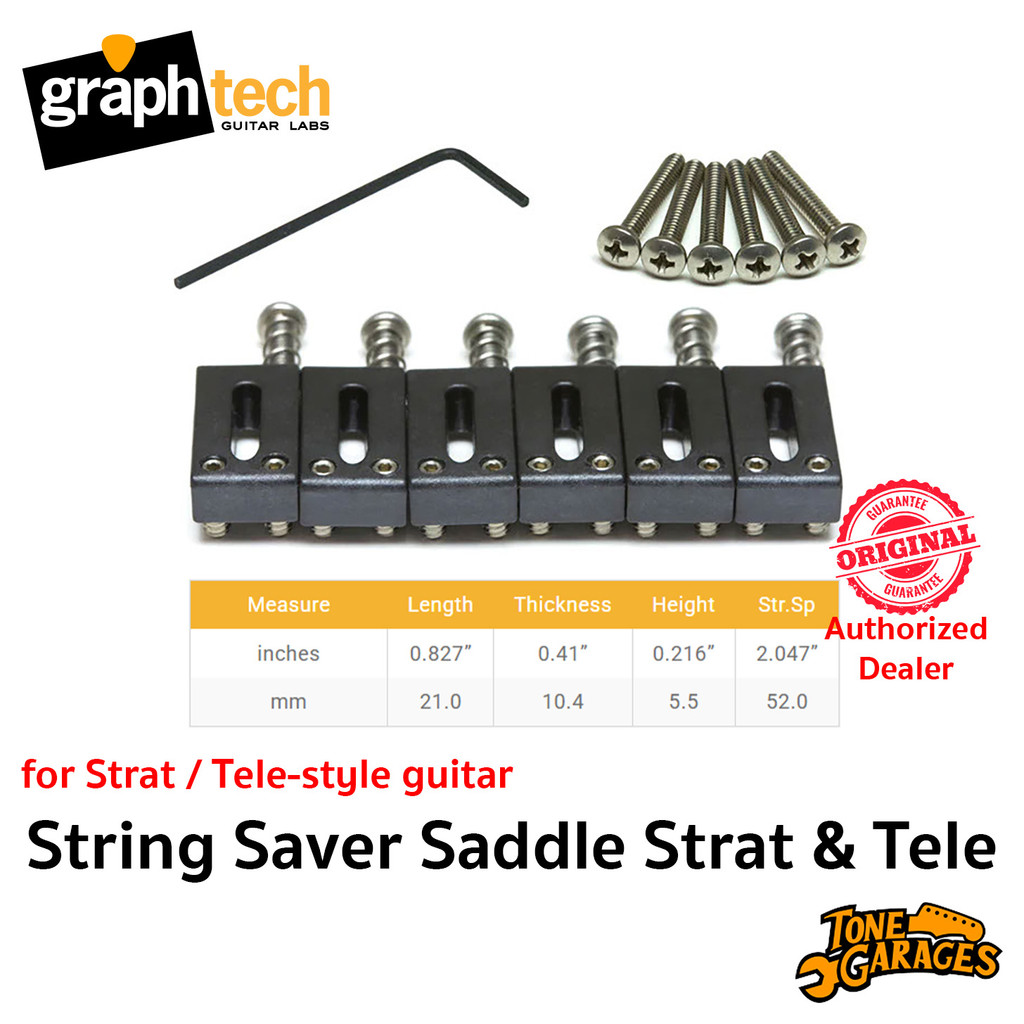 Graph Tech PS-8001-00 String Saver Strat Tele Saddle Set แซดเดิ้ลกีต้าร์ ลดสายขาด