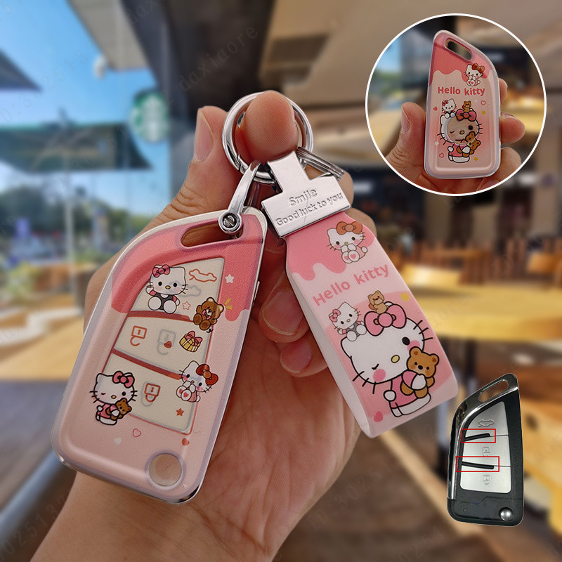 หวานพิมพ์รูปแบบใบมีด Flip Key สําหรับ VVDI KD A28 NA28 ดัดแปลง 3 ปุ่ม หลังการขายรีโมท Full Wrap Elec
