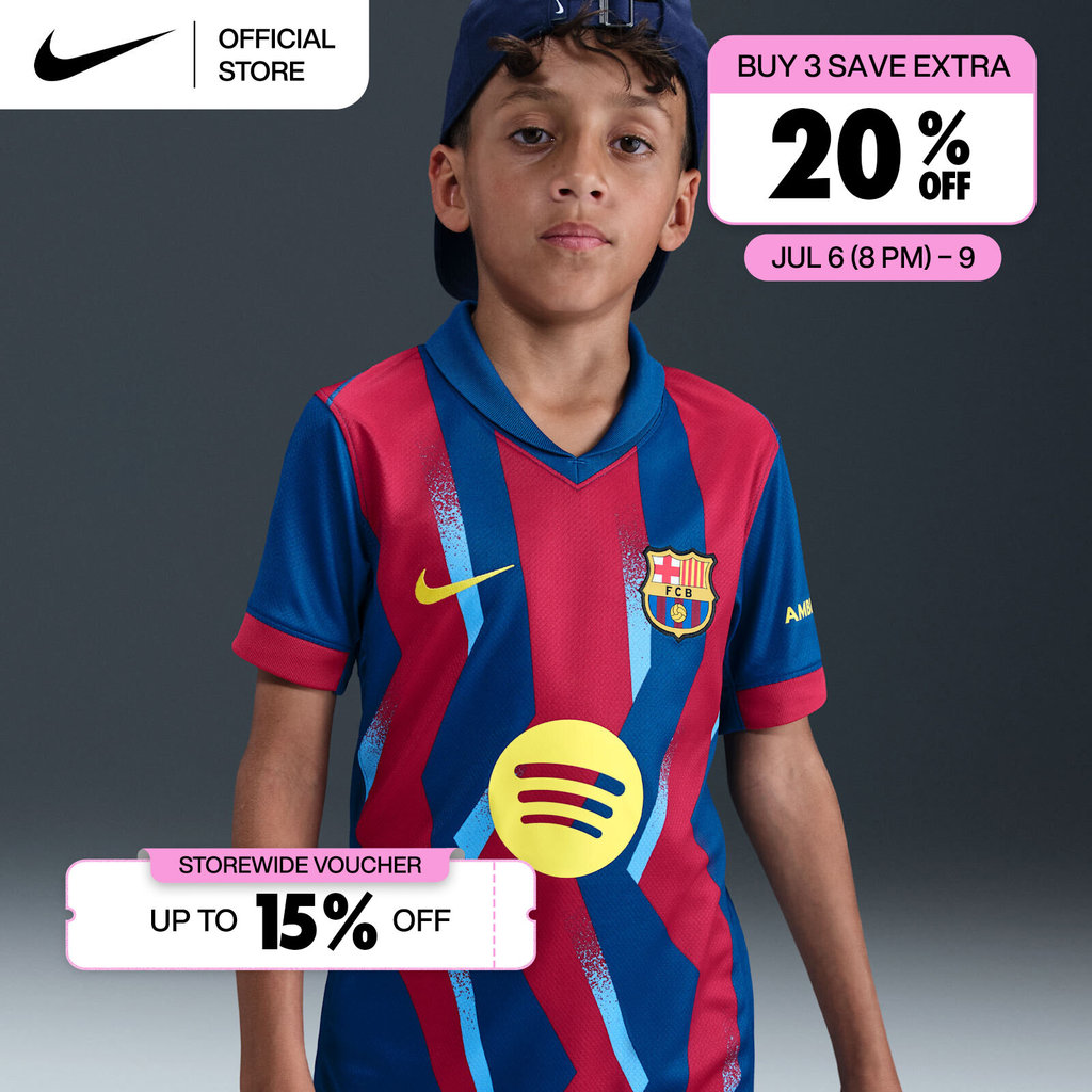 Nike Dri-FIT Older Kids' FC Barcelona 2025-26 Stadium Fourth Soccer Replica Jersey - Gym Blue [FZ1307-432]