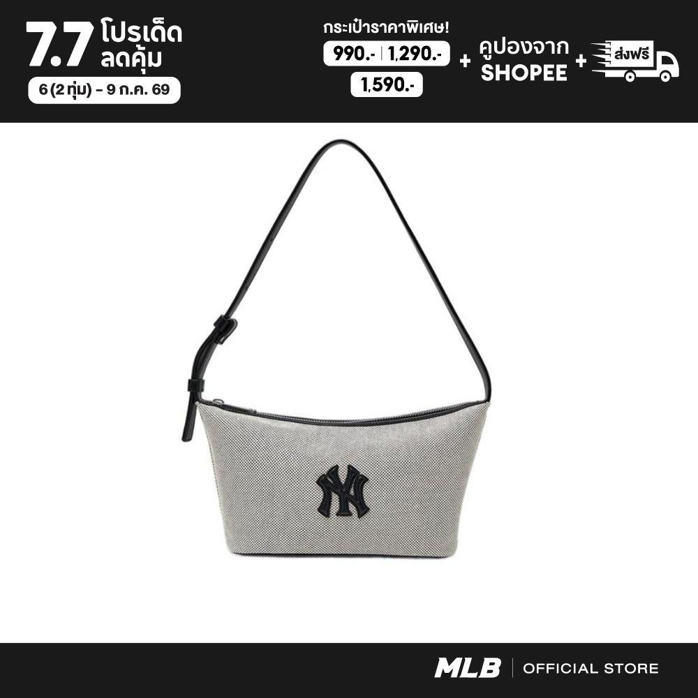 MLB กระเป๋าสะพายไหล่ ยูนิเซ็กส์ Basic Canvas Hobo Bag รุ่น 3ABQBC15N 50BKS สีดำ