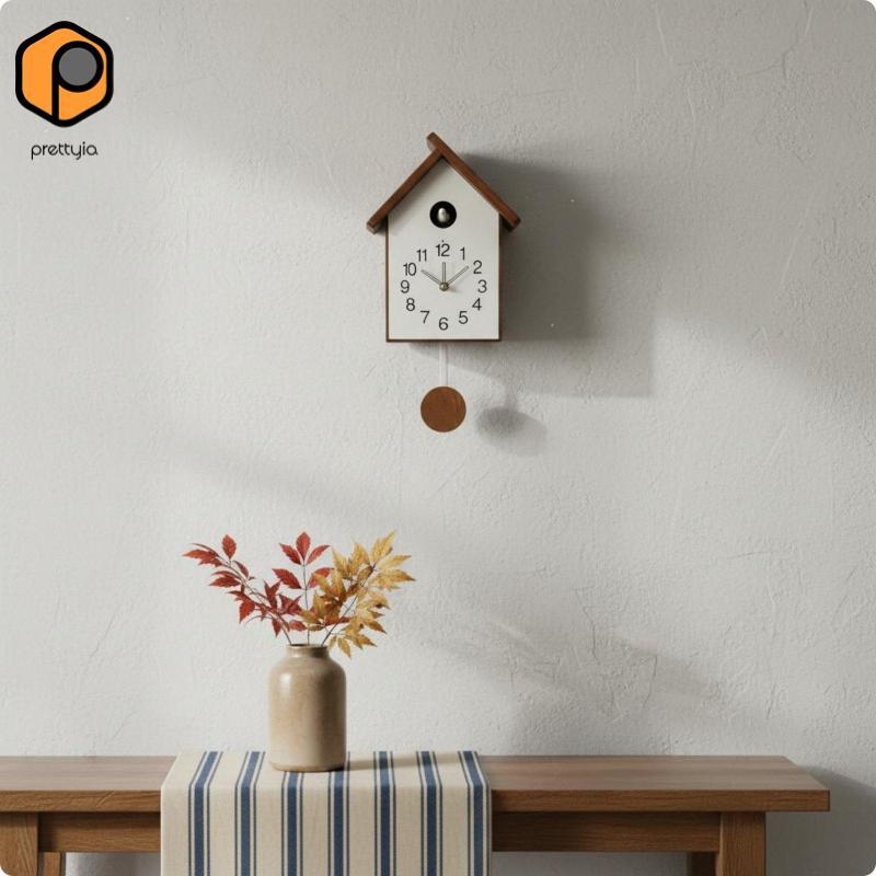 [สวย] ไม้ Cuckoo Wall Cuckoo Timepiece ลูกตุ้ม Swing Cuckoo Wall Timepiece