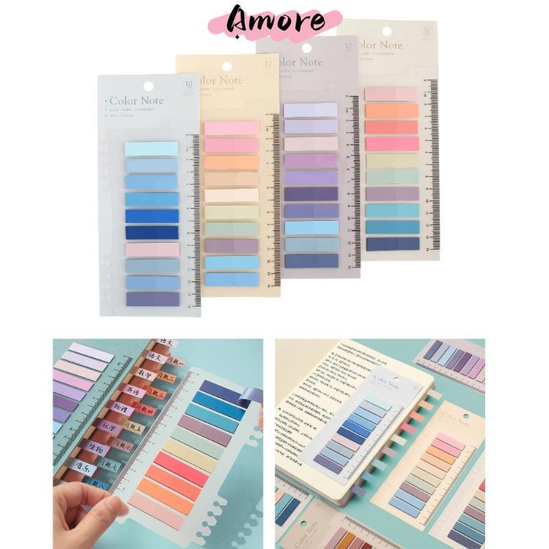 Amore 4 แพ็คหนังสือโปร่งใสคําอธิบายหนังสือแท็บธงสี Sticky Page Marker