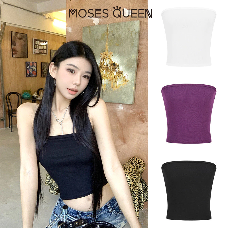 MOSESQUEEN สาวเซ็กซี่ใส่เสื้อชั้นในสั้น ใส่เสื้อกั๊กกระชับที่เผยหน้าอก ช่วยให้ดูผอมและมีความยืดหยุ่น ใส่ชั้นนอกได้หลากหลาย #63109