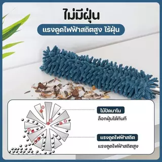 ไม้ปัดฝุ่นผ้าไมโครไฟเบอร์ ด้ามสแตนเลสยืดได้ 60-100 ซม. ดูดฝุ่นด้วยไฟฟ้าสถิต ไม่ทำให้ฝุ่นลอย มี4สี สามารถถอดหัวซักได้