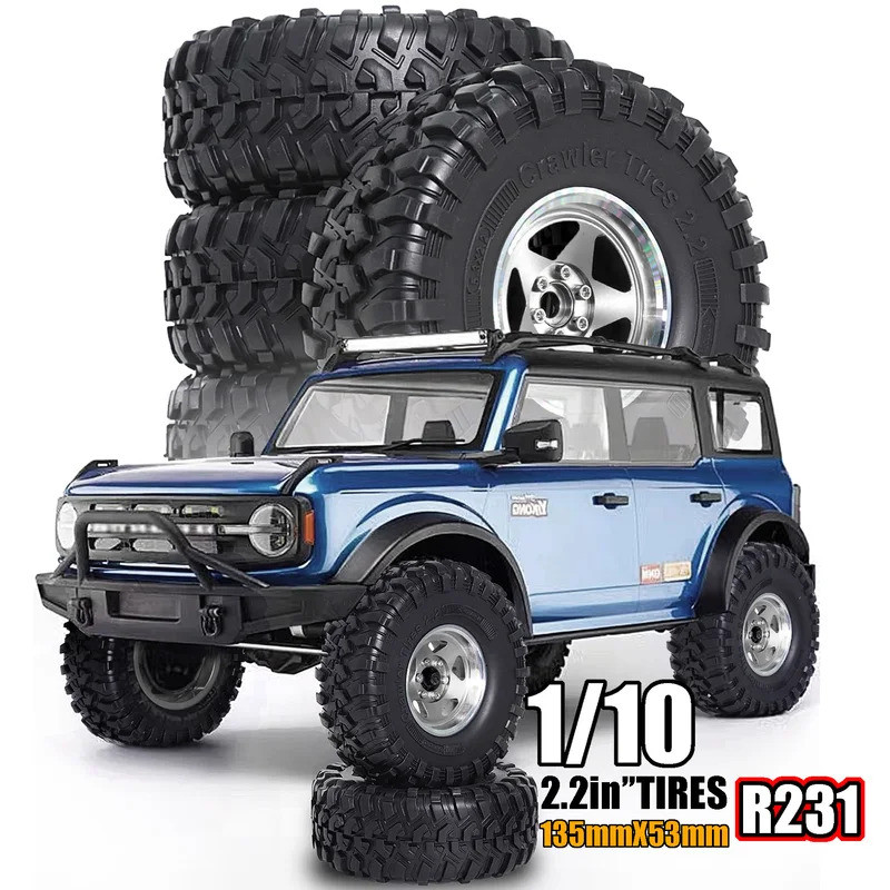 4pcs 135 มม.12 มม.Hex 2.2 "Beadlock ล้อและยางสําหรับ 1/10 Axial SCX10 III Redcat Gen8 90046 TRX4 D90