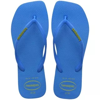 HAVAIANAS รองเท้าแตะ Slim Square Logo Pop Up Brilliant Blue 41489593504NF_H5BLXX