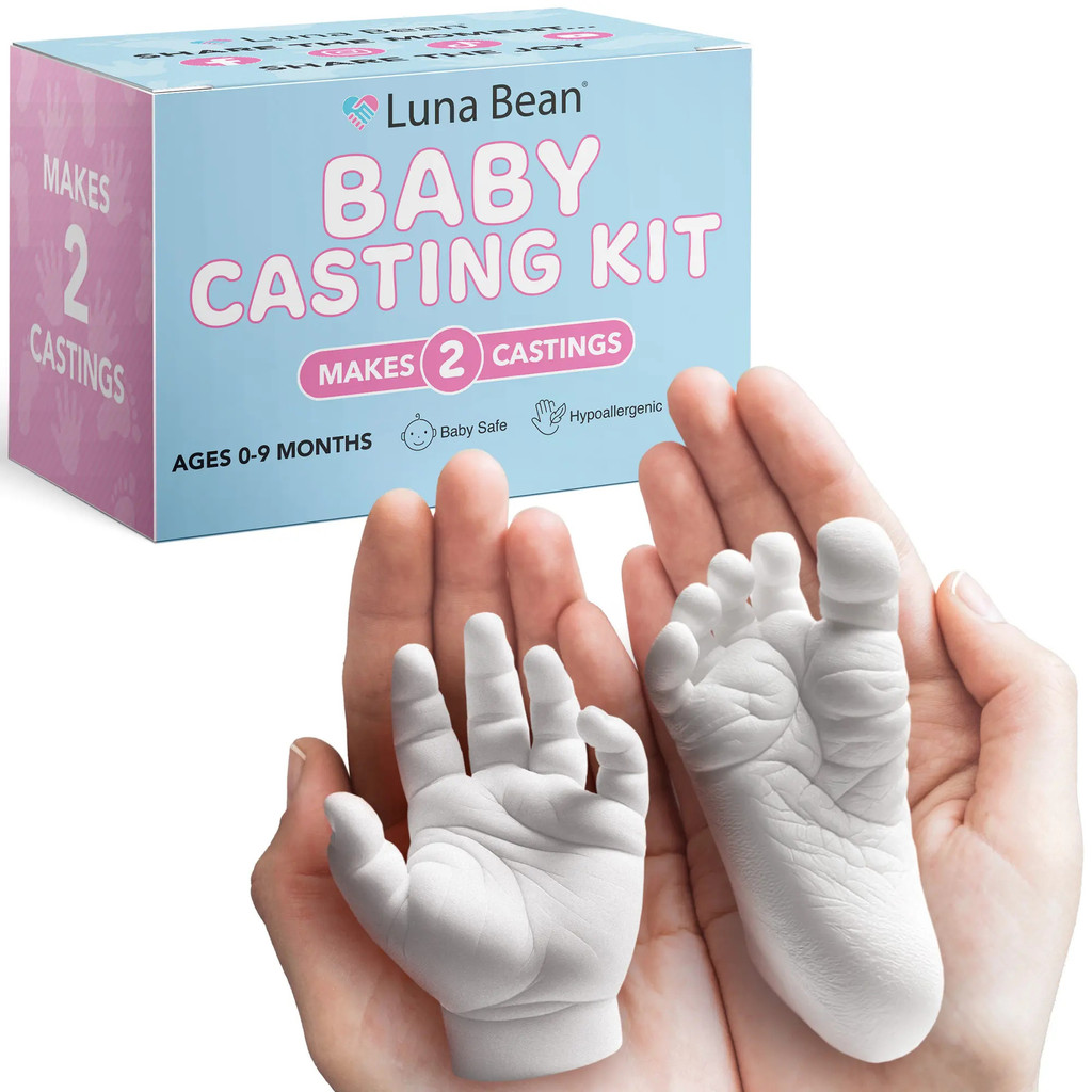 LunaBeanBabyH&FootCastingKit2pc–ทารกแรกเกิดKeepsake,BabyShower&NewParentGift Y7CO