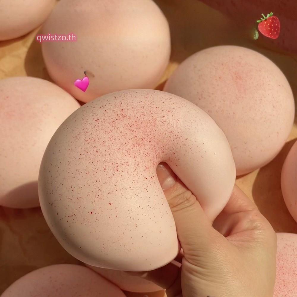QWISTZO ช้า Rising ของเล่น, รูปร่าง Bun Moist Feeling จําลองขนมปังบีบของเล่น, ฟื้นตัวช้า Soft Strawb