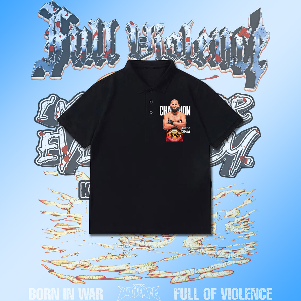 【เสื้อ polo 】Hamzat Chimayev wins UFC 319 Polo Clic T-Shirt Men&Women  ผ้าฝ้าย คอกลม นุ่ม สบาย พิมพ์