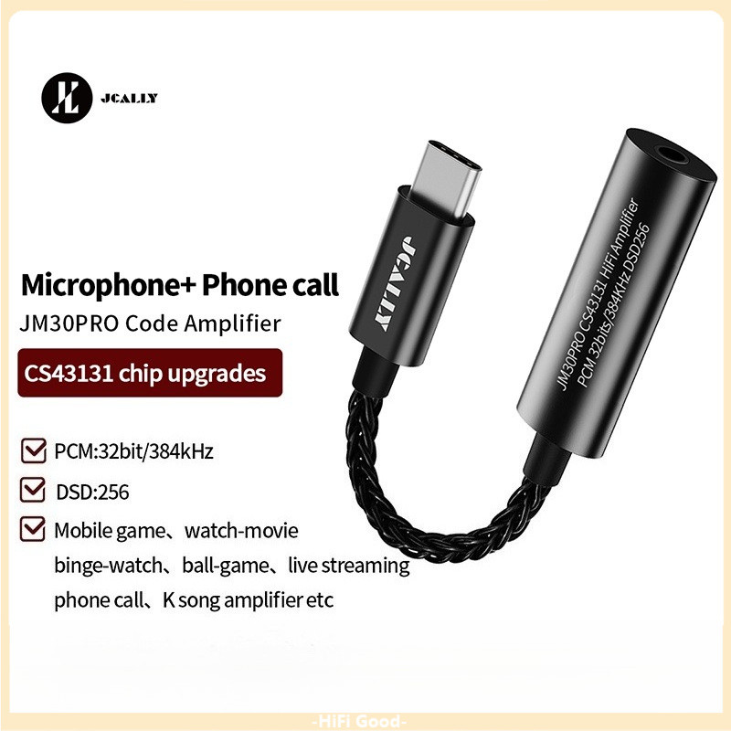 ใหม่ JCALLY JM30PRO Digital Audio DAC อะแดปเตอร์ TYPE-C ถึง 3.5 มม.อะแดปเตอร์ CS43131 DAC JM30 Pro U
