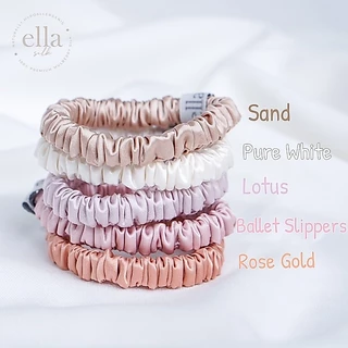 (1ชิ้น ไซส์เล็ก – Mini) ยางรัดผมผ้าไหมมัลเบอร์รี่ Ella Mulberry Silk Scrunchies
