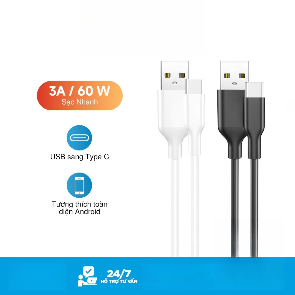 Type c สายชาร์จเร็ว 3A 60W 1HORA สายยาว 1 ม. สําหรับ Samsung Xiaomi Oppo iP