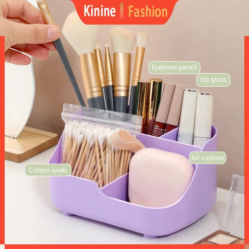 KIN ที่เก็บเครื่องสําอางอเนกประสงค์พร้อมช่องหลายชั้นกล่องเก็บ PP โปร่งใสสําหรับแต่งหน้า Skincare