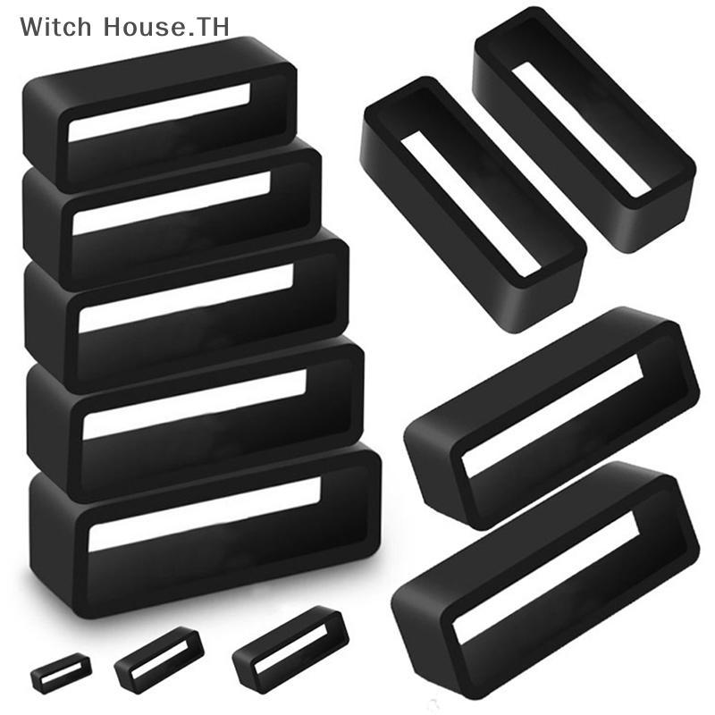 [สวย] 7 ขนาด Bla สายนาฬิกาซิลิโคนยึด Hoop Loop ยาง Bule แหวน 14-26 มม.ผู้ถือ Retainer Watchbands อุปกรณ์เสริม [ใหม่]